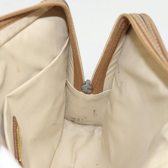 Christian Dior Honeycomb Canvas Clutch Bag PVC Leather Black gold Auth - Picture 13 of 16